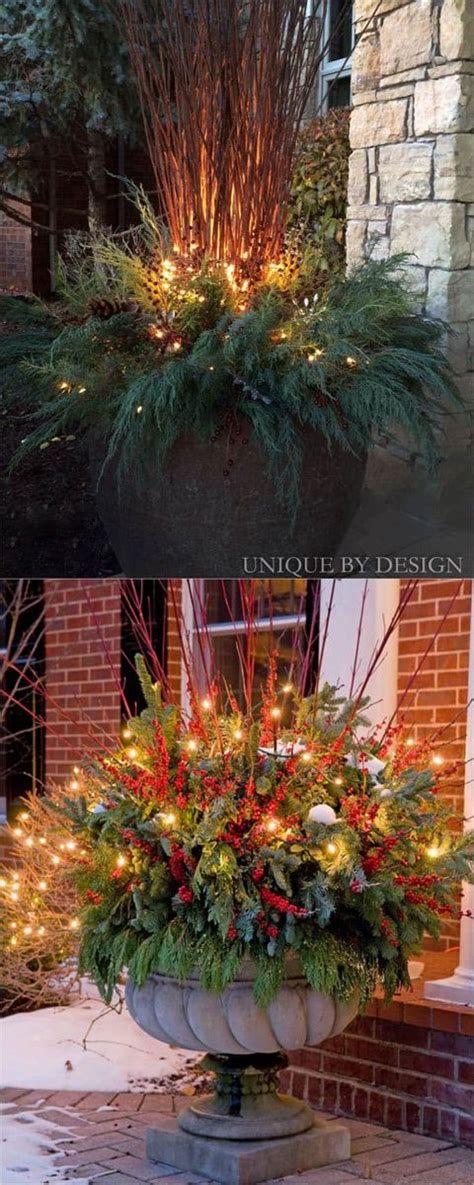 24 Colorful Outdoor Planters For Winter Christmas Decorations Artofit