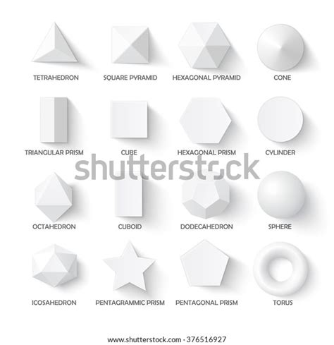 All Basic 3d Shapes Template Realistic Stock Vector Royalty Free