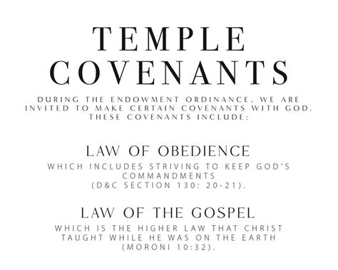 Lds Temple Covenants Printable Lds Temple Poster Lds Etsy Canada