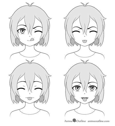 How to draw anime and manga mouth expressions. How to Draw Anime Tongue Out Face Step by Step - AnimeOutline