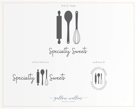 Rolling Pin Whisk Spoon Premade Logo Design Recipe Logo Etsy