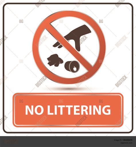 No Littering Sign Vector And Photo Free Trial Bigstock