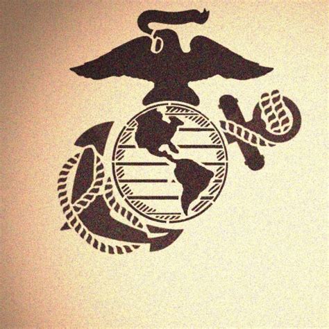 United States Marine Corps Emblem Wo Letters Stencil Usmc Military