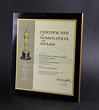 Art Direction Academy Award Certificate of Nomination | Prop Store ...