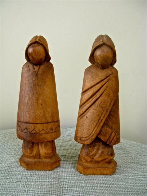 Vintage South American Figurines Carved Wood South By Noravintage