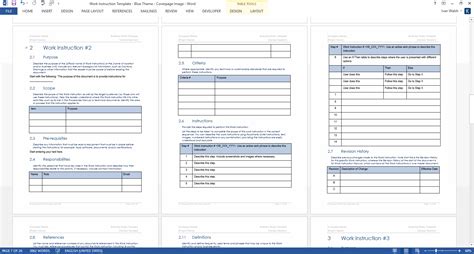 Work Instruction Template Word Templates Forms Checklists For Ms