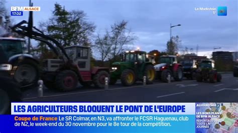 Colère des agriculteurs le pont de l Europe bloqué