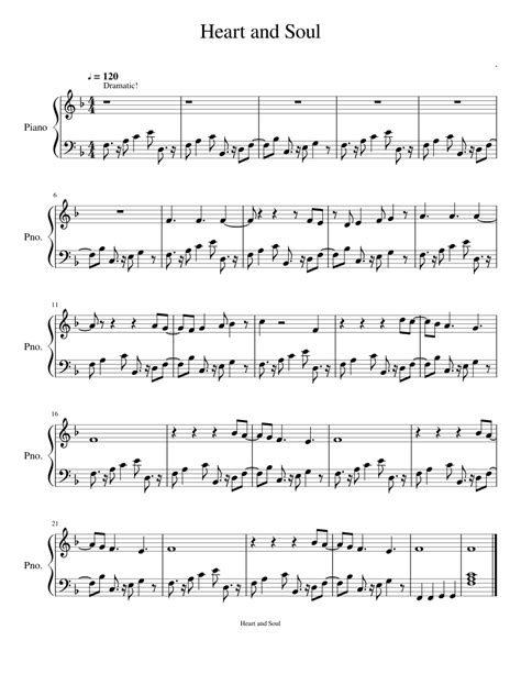 Heart And Soul Sheet Music For Piano Solo
