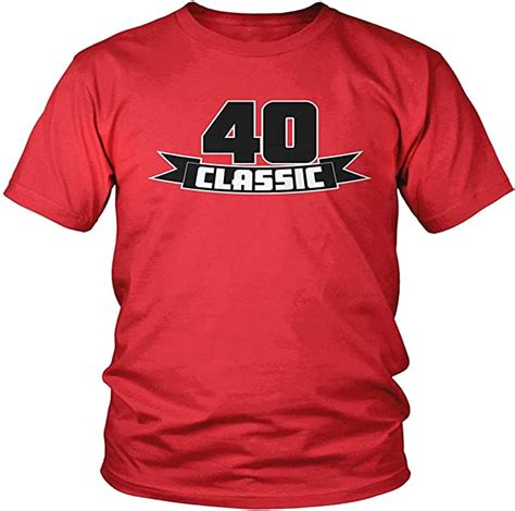Mens 40 Classic 40th Birthday T Shirt Size Medium Red