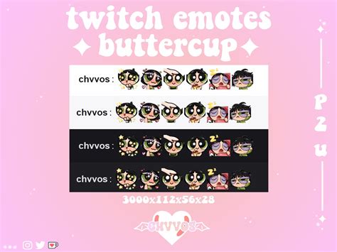 Cute Buttercup Emote Pack Powerpuff Girls Emotes Buttercup Twitch