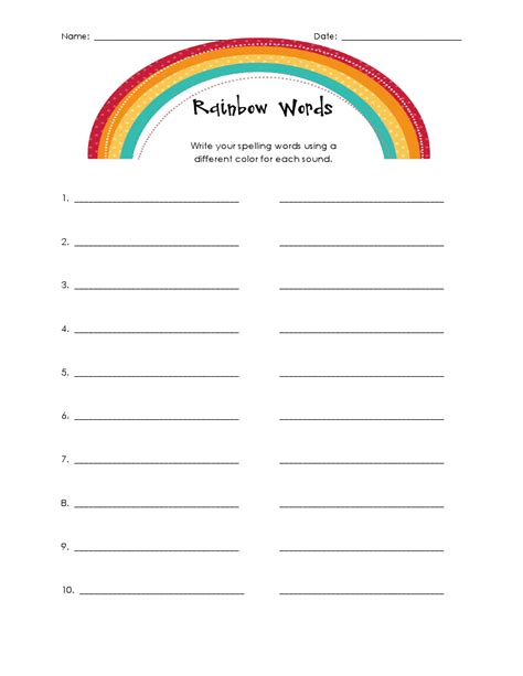 Buggy for Second Grade: Rainbow Spelling