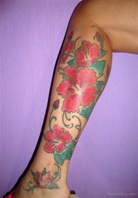 Hibiscus Flower Tattoo Design On Leg Tattoo Designs Tattoo Pictures