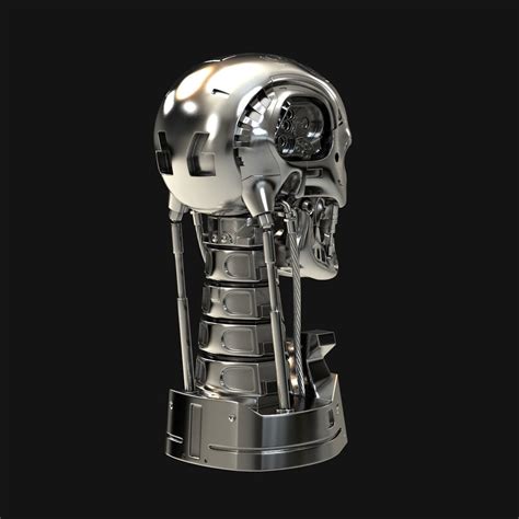 T2 Terminator T800 Endoskeleton Head 11 Lifesize Bust Etsy