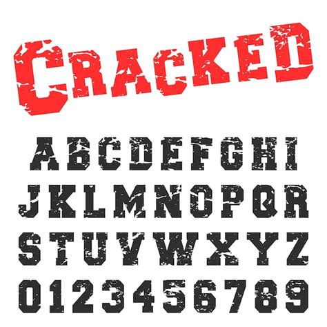 Premium Vector Cracked Alphabet Font