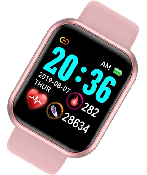 Smartwatch Rosa Relógio Inteligente D20 Y68 Pro Androidios