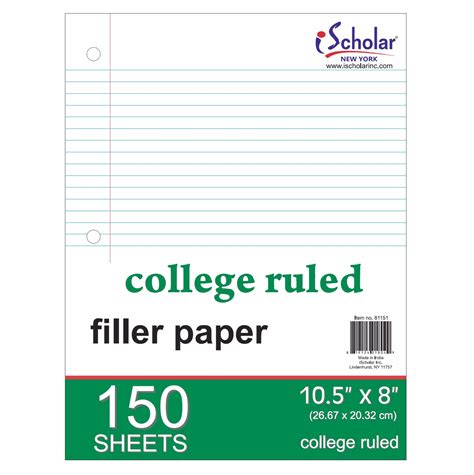 Mead Paper College Ruled Filler Paper 150 Ct Office Supplies Paper