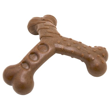 Chew king textured bacon flavored nylon wishbone dog chew toy
