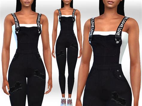 The Sims Resource Female Fashion Black Overall