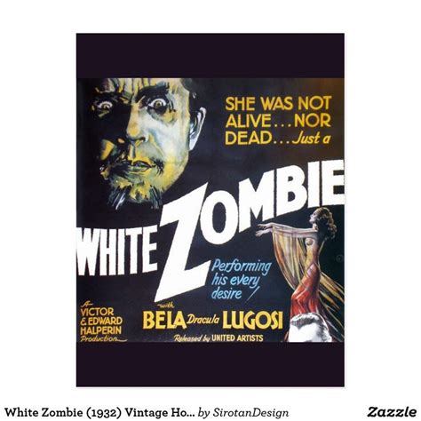 White Zombie 1932 Vintage Horror Movie Poster Postcard