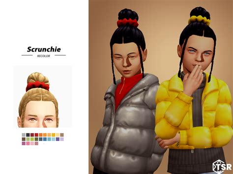 The Sims Resource Elaine Childrens Hair Scrunchie Recolor
