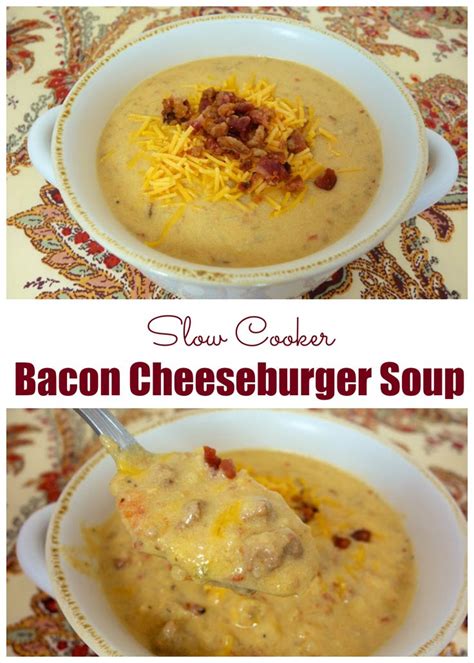 Cheeseburger soup made with whole ingredients. {Slow Cooker} Bacon Cheeseburger Soup | Hash browns, Bacon and The o'jays