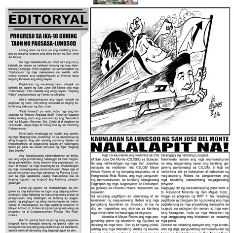 Filipino Ikaapat Na Markahan Modyul 3 Balita Editoryal At Iba Pang