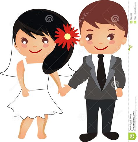 Beautiful Cartoon Wedding Couple Stock Vector - Image: 24599388