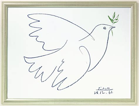 Pablo Picasso Bild „die Friedenstaube“ Gerahmt Kunst