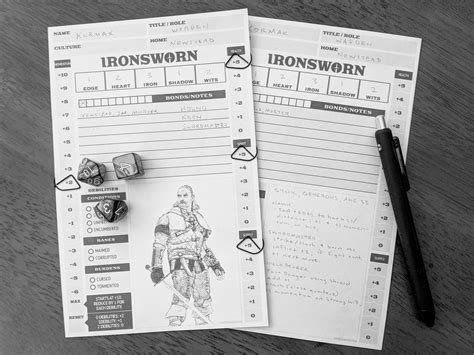 Ironsworn Half-Page Worksheets by NotofThisWorld