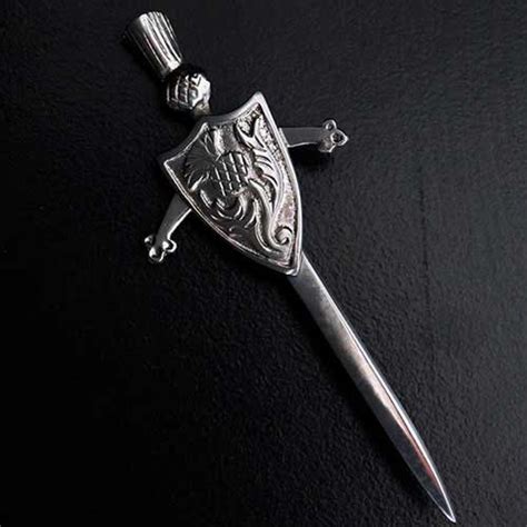 Scottish Thistle Sword And Shield Kilt Pin Scots Connection