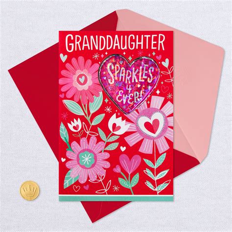 Sparkles Forever Granddaughter Valentines Day Card With Sticker