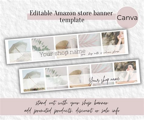 Amazon Storefront Banner Template Editable With Canva Boho Etsy