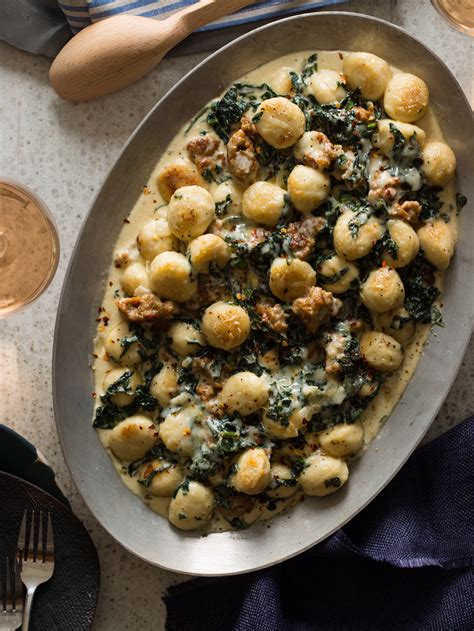 Sausage And Kale Baked Gnocchi Spoon Fork Bacon