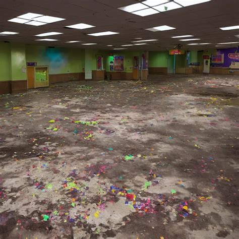 Photograph Of Abandoned Chuck E Cheese Atmospheric Stable Diffusion