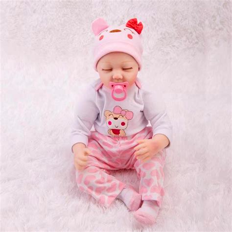 55cm Handmade Soft Silicone Realistic Cute Reborn Baby Doll For Kids