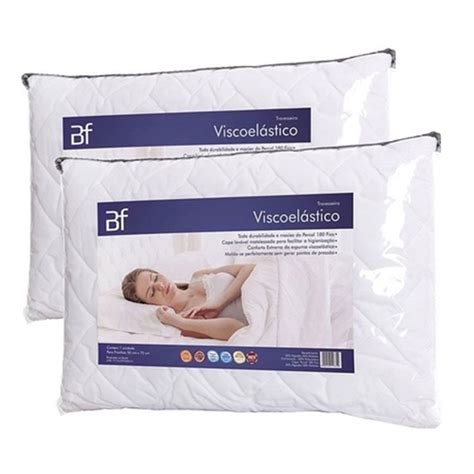 Kit 2 Travesseiro Espuma Da Nasa Capa Percal 180 Fios - Compre Agora