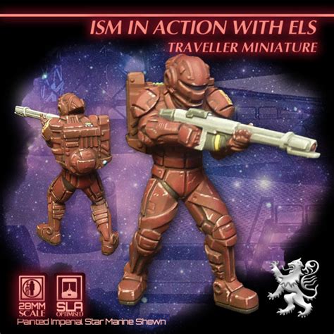 3d Printable Imperial Star Marine In Action With Els Traveller