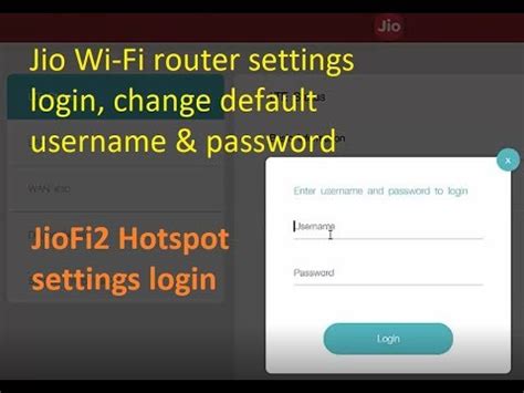 As /u/ratbuddy was able to point me to through some super sleuthing, the password was listed on an insert with all the manuals. Jio Wi-Fi router settings login, change default username ...
