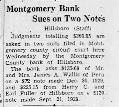 Montgomery Bank Sues On Two Notes