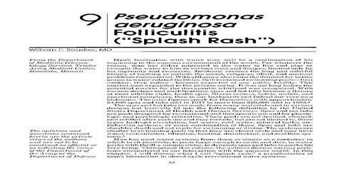 9 Pseudomonas Aeruginosa Folliculitis Splash Rash Pdf Document