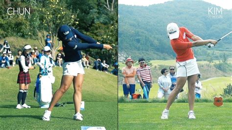 [스윙학개론] 전인지vs김지현 ingee chun vs jihyun kim iron [golf swing hd 골프스윙] choosinggolfclub golf