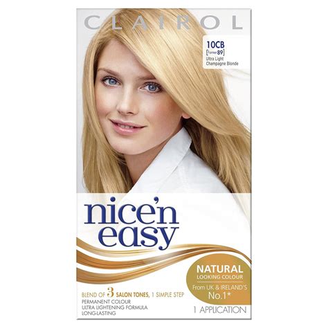 Clairol Nicen Easy Permanent Hair Dye 8910cb Natural Ultra Light Champagne Blonde