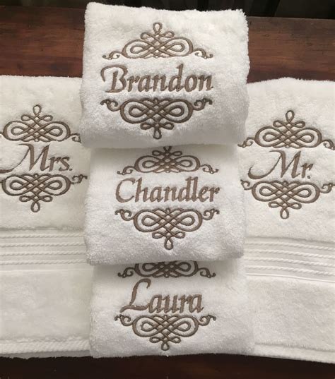 Set Of Mr And Mrs Monogrammed Towels Towel Embroidery Designs
