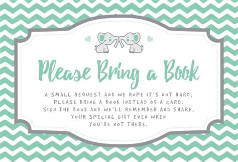 Check spelling or type a new query. Everything You Need To Plan A "Bring A Book Instead Of A Card" Baby Shower - Tulamama