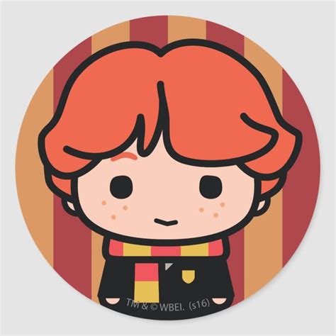 Ron Weasley Cartoon Character Art Classic Round Sticker In