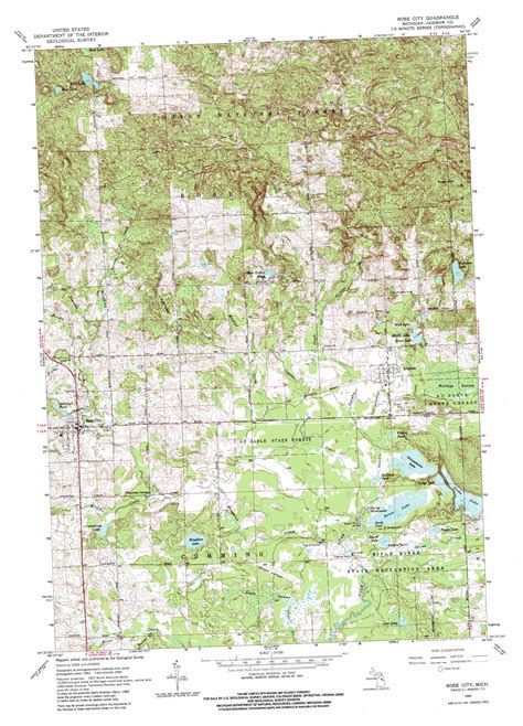 Rose City topographic map, MI - USGS Topo Quad 44084d1
