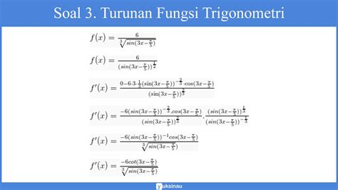 Contoh Soal Dan Pembahasan Aplikasi Turunan Fungsi Trigonometri Hot