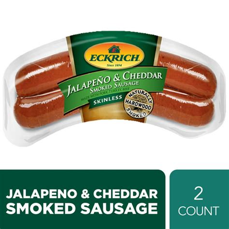 Eckrich Skinless Jalapeno And Cheddar Smoked Sausage 13 Oz