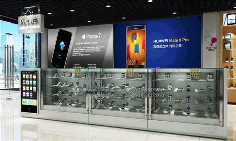 Custom High Tempered Glass Mobile Phone Display Cabinet For Retail Shop Store Display Design