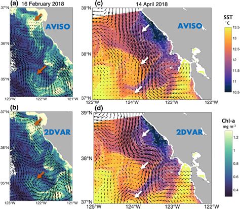 Satellite Imagery Of A B Ocean Color Chlorophyll‐a Chl‐a And C